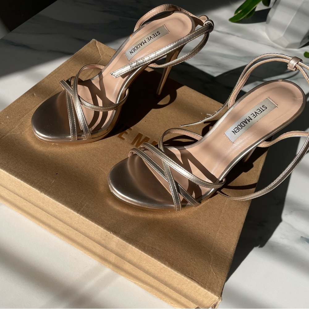 Steve Madden Women's Gold Strappy Heels